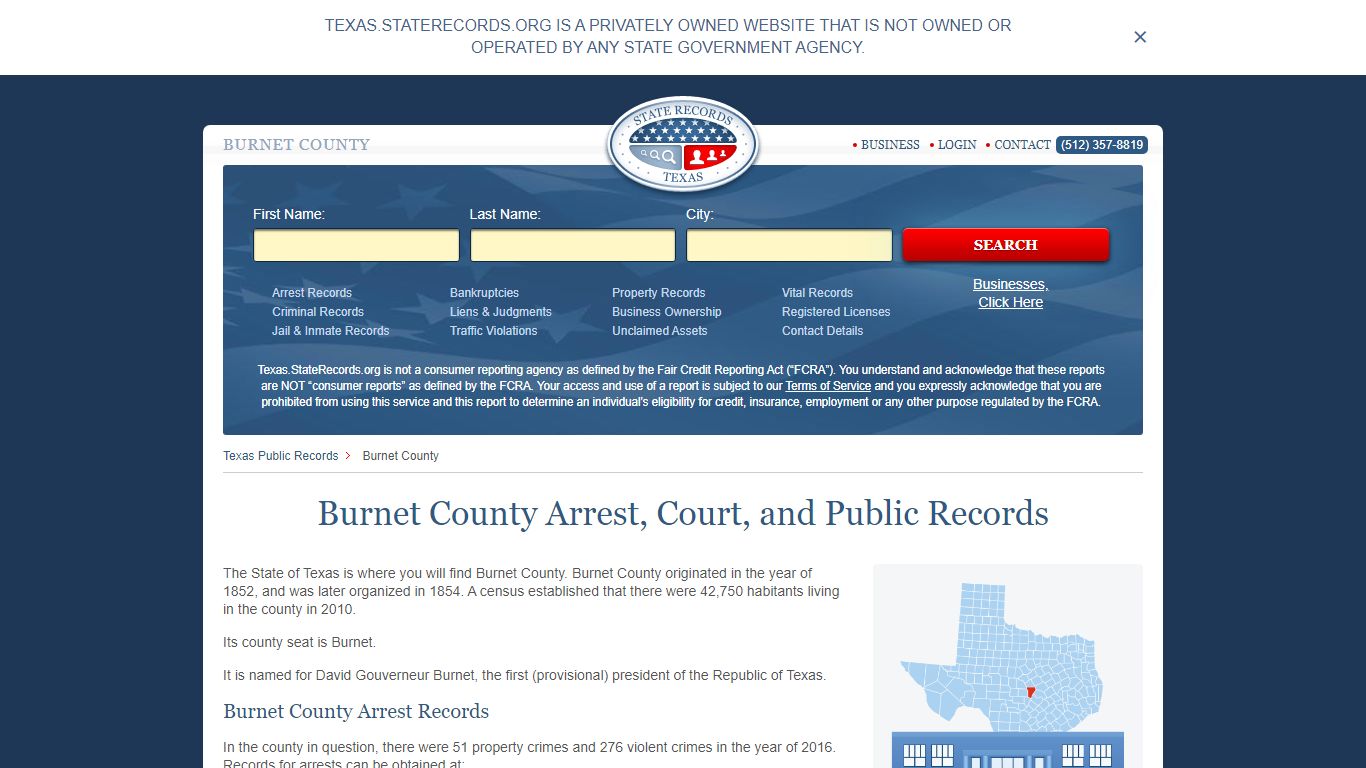 Burnet County Arrest, Court, and Public Records