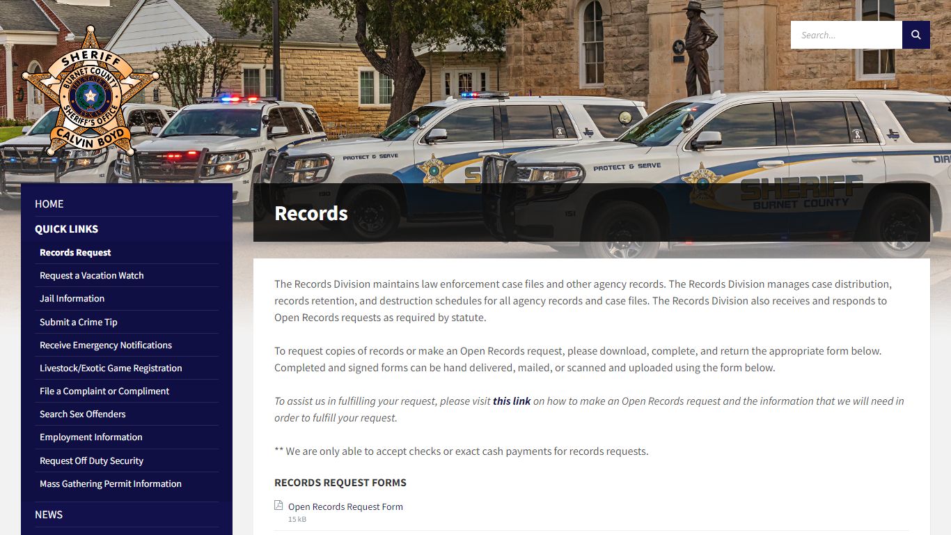 Records – Burnet County Sheriff's Office